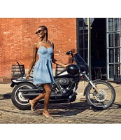 Steve Madden Rhonda Sweetheart Bustier Fit & Flare Denim Mini Dress