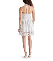 Steve Madden Robyn Halter Neck Sleeveless Lace Ruffle Dress