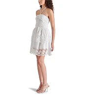 Steve Madden Robyn Halter Neck Sleeveless Lace Ruffle Dress