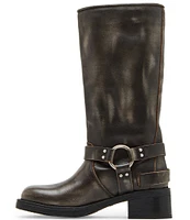 Steve Madden Rocky Distressed Leather Tall Moto Engineer Boots