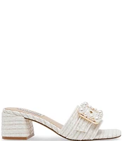 Steve Madden Sandre Pearl Studded Buckle Dress Sandals