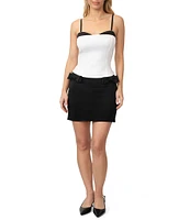 Steve Madden Scuba 3D Bow Micro Mini Skirt