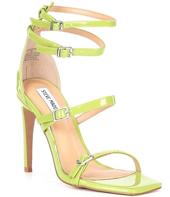 Steve Madden Senna Patent Ankle Wrap Strappy Dress Sandals