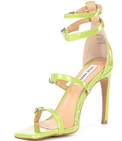 Steve Madden Senna Patent Ankle Wrap Strappy Dress Sandals