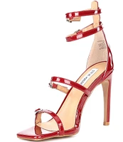 Steve Madden Senna Patent Ankle Wrap Strappy Dress Sandals