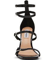 Steve Madden Senna Patent Ankle Wrap Strappy Dress Sandals