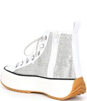 Steve Madden Shaft Rhinestone Embellished High Top Platform Sneakers