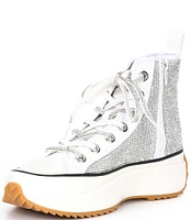 Steve Madden Shaft Rhinestone Embellished High Top Platform Sneakers