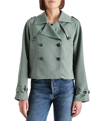 Steve Madden Sirus Cropped Double-Breasted Trench Jacket