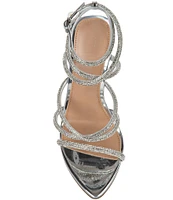 Steve Madden Sky Strappy Rhinestone Stiletto Dress Sandals