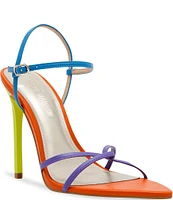 Steve Madden Stellina Colorblock Leather Strappy Point Toe Dress Sandals