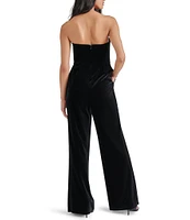 Steve Madden Swanilda Velvet Strapless Neck Sleeveless Wide Leg Jumpsuit