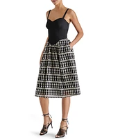 Steve Madden Sweetheart Neck A-Line Aster Midi Dress