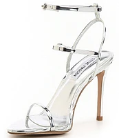 Steve Madden Theresa Metallic Stiletto Buckle Strap Dress Sandals