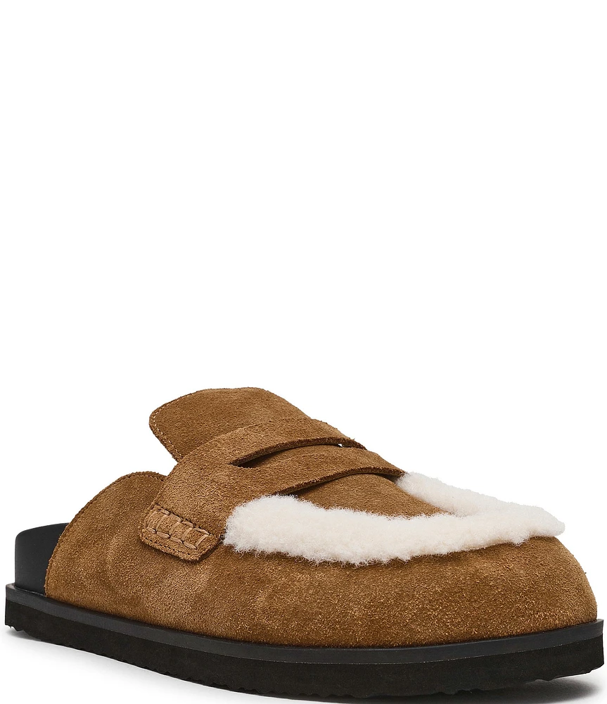 Steve Madden Tomlin Suede Faux Fur Platform Clogs