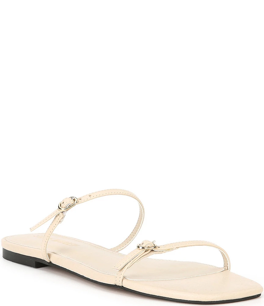 Steve Madden Tundra Leather Square Toe Slide Sandals