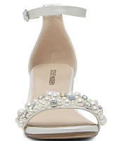 Steve Madden Tween Girls' J-Carrson Pearl Embellished Dress Sandals (Youth)