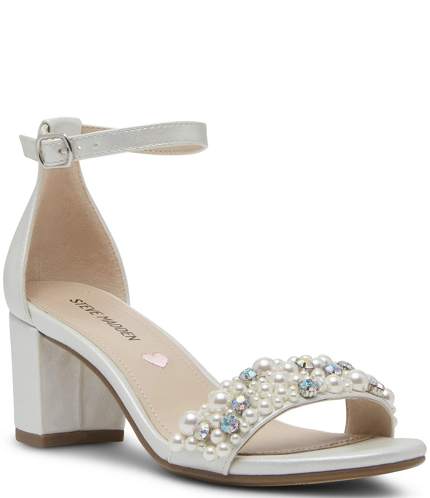 Steve Madden Tween Girls' J-Carrson Pearl Embellished Dress Sandals (Youth)