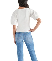 Steve Madden Valetta Scoop Neck Short Puff Sleeve Top