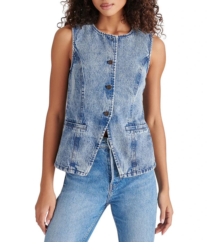 Steve Madden Wesley Round Neck Sleeveless Vest Top