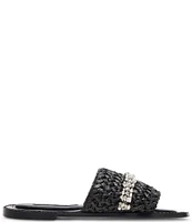 Steve Madden x Jessica Rich Starlight Raffia Rhinestone Banded Sandals