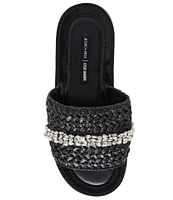 Steve Madden x Jessica Rich Starlight Raffia Rhinestone Banded Sandals