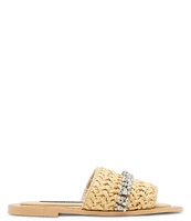 Steve Madden x Jessica Rich Starlight Raffia Rhinestone Banded Sandals