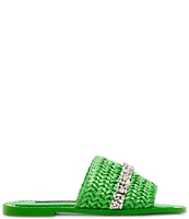 Steve Madden x Jessica Rich Starlight Raffia Rhinestone Banded Sandals