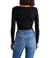 Steve Madden Yura Scoop Neck Long Sleeve Bodysuit