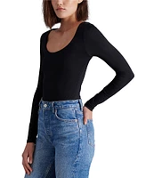 Steve Madden Yura Scoop Neck Long Sleeve Bodysuit