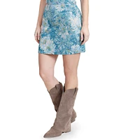 Stevie by Steve Madden Brocade Lace Floral Print Mini Skirt