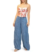 Stevie by Steve Madden Chambray Wide Leg Full Length Pants