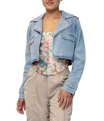 Stevie by Steve Madden Cropped Denim Long Sleeve Cropped Coat