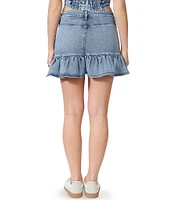 Stevie by Steve Madden Denim High Rise Ruffle Hem Skirt