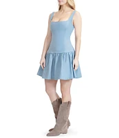 Stevie by Steve Madden Drop Waist Lace Up Mini Dress
