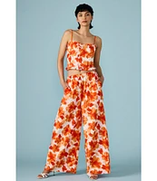 Stevie by Steve Madden Floral Print High Rise Flowy Pull-On Pant