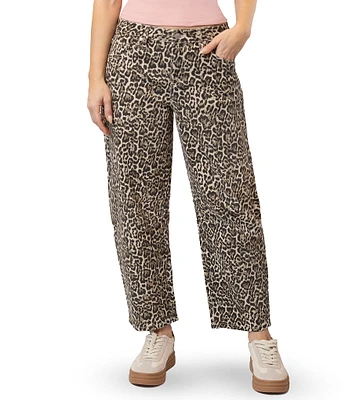 Stevie By Steve Madden Leopard Print Barrel Jeans