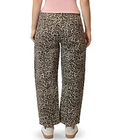 Stevie By Steve Madden Leopard Print Barrel Jeans