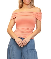 Stevie By Steve Madden Off The Shoulder Side Ruched Top