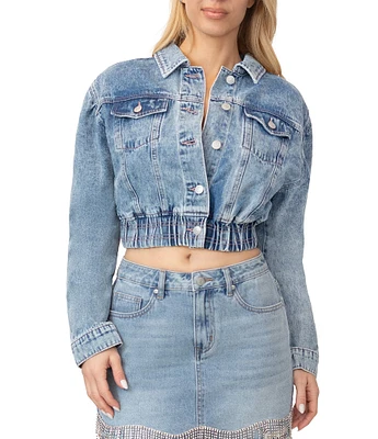 Stevie by Steve Madden Puff Sleeve Cropped Denim Jacket