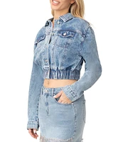 Stevie by Steve Madden Puff Sleeve Cropped Denim Jacket