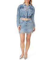 Stevie by Steve Madden Puff Sleeve Cropped Denim Jacket