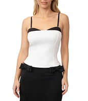 Stevie by Steve Madden Scuba Satin Contrast Cami Bustier Top