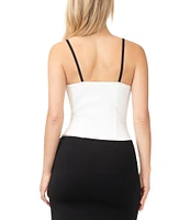 Stevie by Steve Madden Scuba Satin Contrast Cami Bustier Top