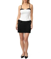 Stevie by Steve Madden Scuba Satin Contrast Cami Bustier Top