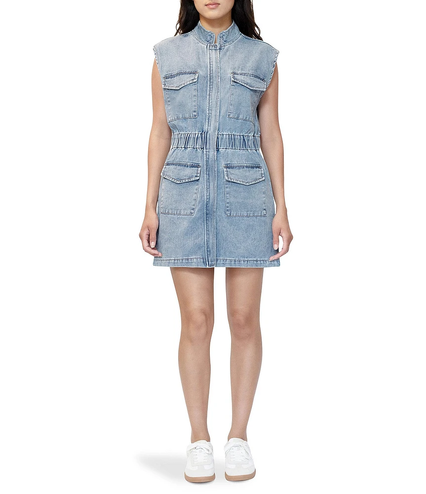 Stevie by Steve Madden Sleeveless Cinched Waist Denim Dress