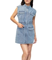 Stevie by Steve Madden Sleeveless Cinched Waist Denim Dress