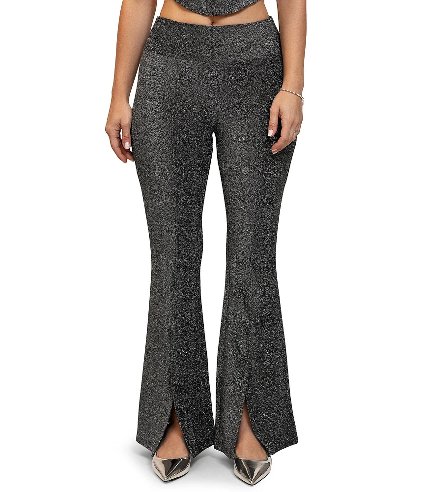 Stevie by Steve Madden Slit Hem Sparkle Pants