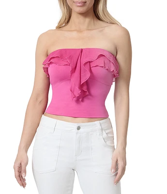 Stevie by Steve Madden Strapless Ruffled Cropped Tube Top