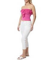 Stevie by Steve Madden Strapless Ruffled Cropped Tube Top